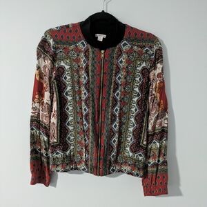 Xhilaration Red and Black Patterned Jacket